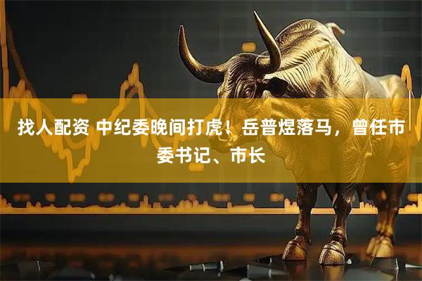 找人配资 中纪委晚间打虎！岳普煜落马，曾任市委书记、市长
